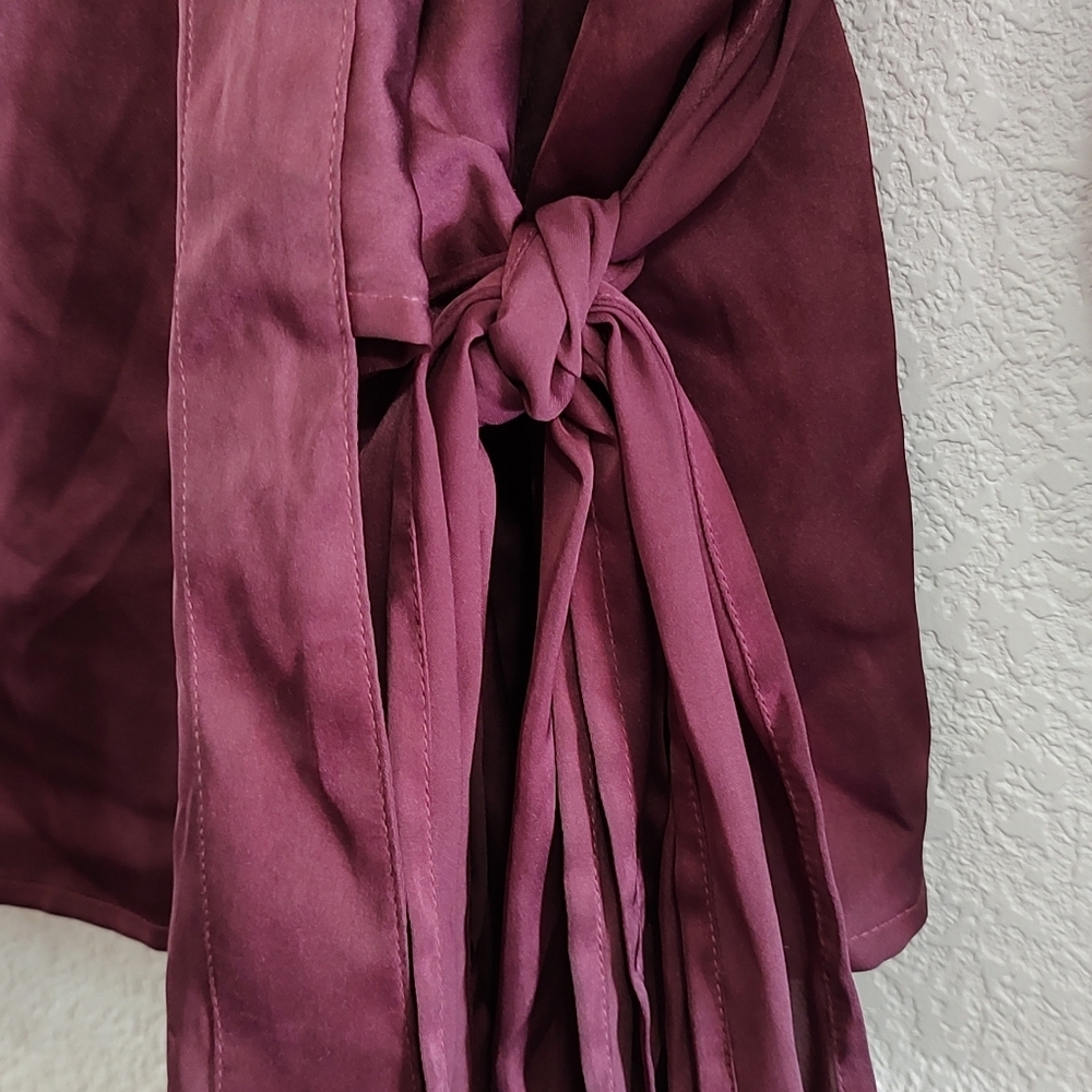 Ann Taylor Eggplant Wrap Blouse - Picture 3 of 4